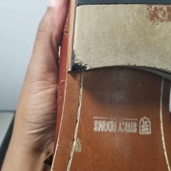 Stacy Adams Karson Wingtip Double Monk Strap Shoes Leather Cognac 12M. - Picture 5 of 15